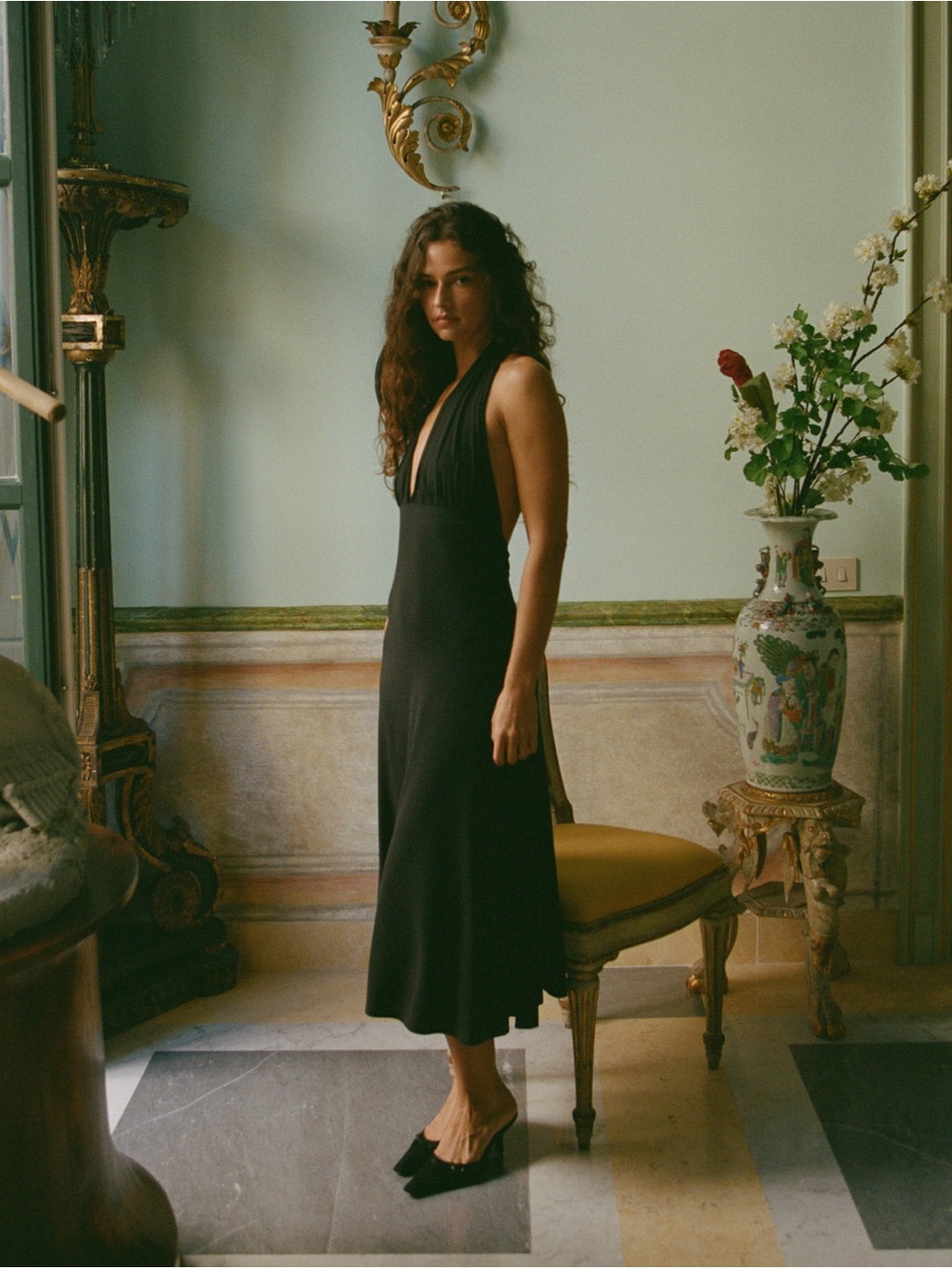 With Jean Jenavive Halter Midi Dress Black XS